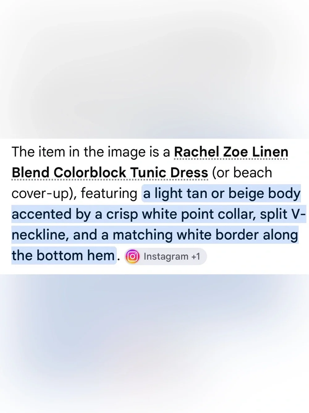 Rachel Zoe Cream Color Linen tunic Dress